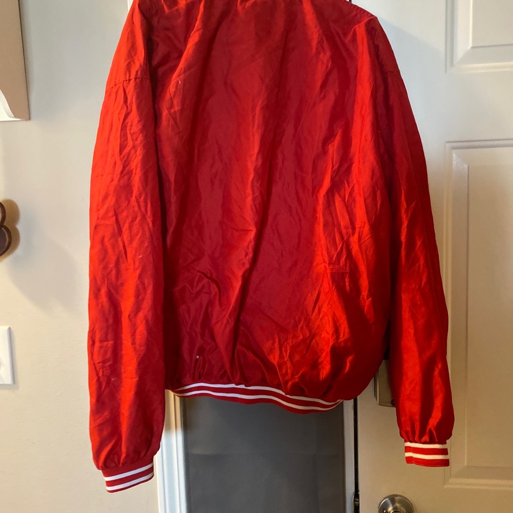Vintage Reebok Men Size XL Red V Neck Pullover Windbreaker Golf Baseball EUC - Picture 7 of 7